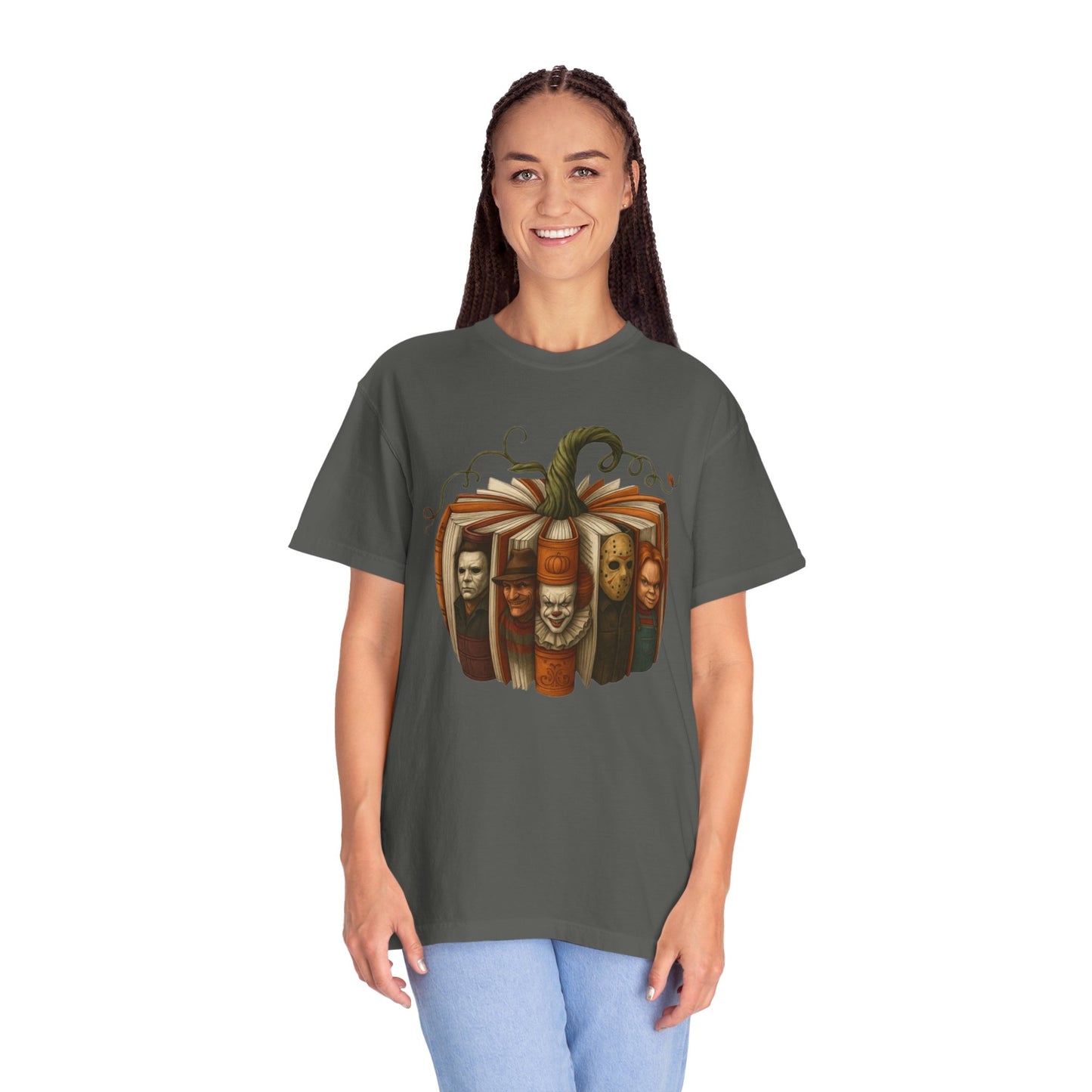 Spooky Book-Themed T-Shirt for Halloween, Unisex Graphic Tee, Literary Costume, Fall Fashion, Halloween Gift, Horror Movie Apparel